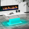 High Gloss Coffee Table with LED Light Living Room Cocktail Sofa Center Table