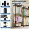 Heavy Duty Portable Metal Wardrobe Closet w/4 Hanging Rods &6 Adjustable Shelves