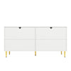 MODERN SIDEBOARD STORAGE CABINET WITH ADJUSTABLE SHELVES FOR LIVING ROOM WHITE