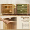 Bamboo Shoe Cabinet with Louvered Doors, 14 Pairs Footwear Cupboard for Hallway