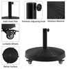 Wheeled 25kg Self-weight Patio Umbrella Base, Heavy-Duty Resin Base Stand Black
