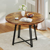47 Inch Dining Table Round Kitchen Table for 4-6 People-Brown
