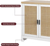 Buffet Cabinet Rattan Storage with 4 Door Shelf Sideboard Buffet for Dining Room