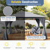 296x397cm Double Roof Patio Canopy Large Outdoor Gazebo Gray