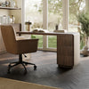 Dark Wood Modern Office Desk with Drawers - Banks BNK002