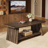 2-Tier Solid Wood Coffee Table, 47-Inch Farmhouse Center Table for Living Room