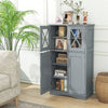 Storage Cabinet Linen Storage Cabinet with Doors-Grey Bathroom
