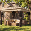 3 x 3 m Garden Gazebo with Shelves, UPF50+ Permanent Gazebo
