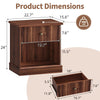 Fluted Nightstand with Drawer,Wood End Table,Bedside Storage Cabinet for Bedroom