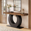 63-Inch Industrial Console Table Narrow Entryway Sofa Table w/ Black Metal Base