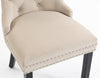 Plush Velvet Dining Chairs with Knocker 1 2 4 6 Black Grey Beige Stud Detailing