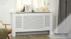 Extendable Radiator Cover Cabinet Shelving Slatted Design MDF White Home Office