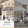 Aluminium Lean-To Gazebo, Wall-Mounted Hardtop Roof Pergola for Garden & Patio
