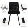 Dining Table & Chairs Set 4 Kitchen Table & Velvet Padded Chairs for Dining Room