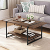 40''Coffee Table with Storage Shelf,Rustic Farmhouse Sofa Table for Small Spaces