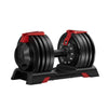 Black Adjustable Rotation Weight Gym Dumbbells 2 x 24kg - Pair Set (48KG Total)