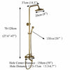 Antique Brass Bathroom Shower Mixer Taps Set Rain Round Twin Head Exposed Valve