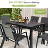 Costway 120 cm Wicker Dining Table Patio Rectangular Rattan Table for 6 people