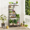 5 Tier Bookshelf Vintage Industrial Bookcase Display Rack Ladder Storage Shelf