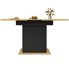 Dining Table 110-140×80cm, Extendable Kitchen Table with Storage for 4-6 People