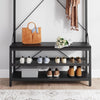 Coat Rack with Bench and Shoe Shelves, Industrial Free Standing Hall Tree