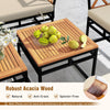 Metal Sectional Sofa Set w/ Cushions & Bungee Rope Seat
