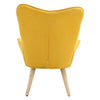 Modern Accent Chair Upholstered Button Single Sofa Wood Legs High Back Armchair