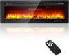 72 inch Electric Fireplace Wall Mounted Recessed Heater Flame Effect 220V/1800W