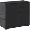 Side Cabinet with 2 Door Cabinet and 2 Drawer for Home Office, Black
