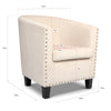 Tub Arm Chair Cream Velvet Luxury Statement Rivet Comfy Accent Armchair