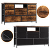TV Stand with LED Light for 32-50" TVs, Media Console Table w/ 8 Drawers Bedroom
