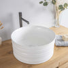 Bathroom Counter Top Ceramic Wash Basin Cloakroom Gloss Sink Round Gloss White