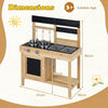 Mud Kitchen for Kids Outdoor Wooden Pretend Play Kitchen with Stoves
