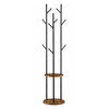Freestanding Coat Rack Stand with 8 Hooks and Storage Shelves, Coat Stand