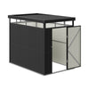 Galvanised Metal Garden Shed Outdoor Tool Storage House with Lockable Door Black