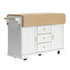 Kitchen Island on Wheels Rolling Storage Trolley with Extendable Worktop, White