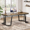 160 cm Executive Desk, Large Office Computer Desk Writing Desk with Metal Frame
