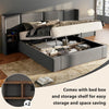 Hydraulic Ottoman Storage Bed 5ft King Upholstered Bed Frame with Headboard Grey