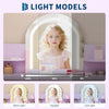 Kids Vanity Set with LED Mirror,Makeup Desk with 1 Drawers &,2 Open Shelves