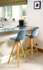 Bar Stools Kitchen Breakfast Chairs Dining Modern Wooden Velvet | Set of 2