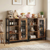 Home Bar Cabinet Coffee Station Cupboard Adjustable Interior Shelves