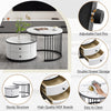 Nesting Coffee Tables Set of 2 Round Sofa Side Tables with Storage Living Room