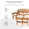 Garden Round Table Chair Benches Wooden 6 Seater Patio Umbrella Hole Outdoor