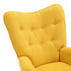 Modern Accent Chair Upholstered Button Single Sofa Wood Legs High Back Armchair