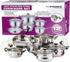 12-Pcs Stainless Steel Cookware Set – Induction Compatible Pots & Pan