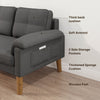 2-Seater Sofa Small Fabric Couch Armrest Side Pocket Modern Living Room