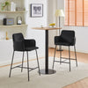4Pcs Velvet Bar Stools Kitchen Breakfast Stool Seat Height 65cm Black