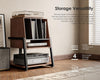 Design Record Player Stand 4-Tier Wooden Shelves Turntable Stand Store up to 120