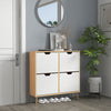 Shoe Storage Cabinet with 4 Flip Drawers for 8-16 Pairs, Natural