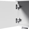 Minimalist White TV Cabinet 180cm with Doors, Storage Drawers & Solid Wood Legs